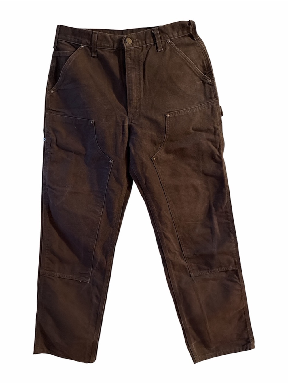 Carhartt Double Knee Faded Pants Mens 32X32 Chocolate Brown Loose Fit. MINT COND